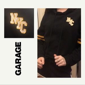 garage cropped NYC hoodie